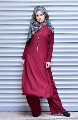 Tunik Pantolon İkili Takım 6011-03 Bordo