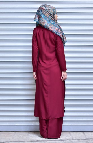 Tunik Pantolon İkili Takım 6011-03 Bordo