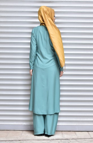 Ensemble Deux Pieces Tunique Pantalon 6011-01 Vert Noisette 6011-01