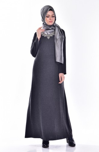 Smoke-Colored Hijab Dress 1128-01