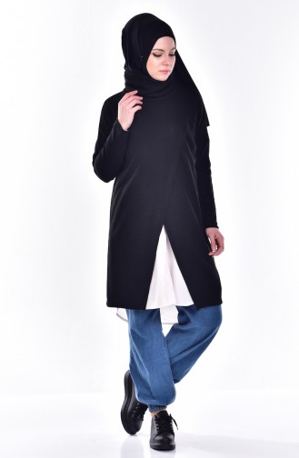 Polo-Neck Bat Sleeve Cardigan 4003-01 Black 4003-01