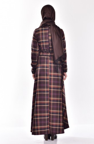 Brown Hijab Dress 7521-03