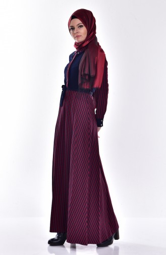 Red Hijab Dress 7484-02