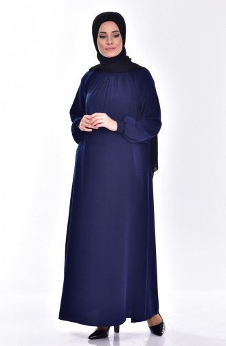 Navy Blue Hijab Dress 0021-01