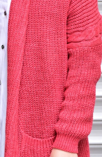 Strickjacke mit Tasche 2517-13 Koralle 2517-13