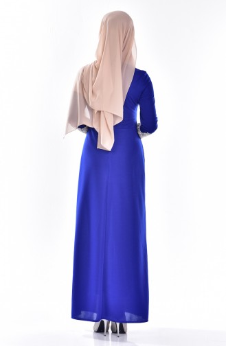 Saxe Hijab Dress 3013-06