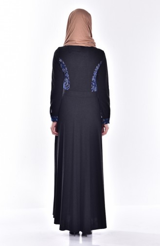 Black Hijab Dress 7325-01