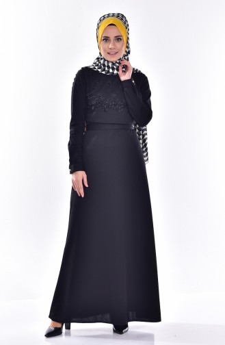 Black Hijab Dress 81482-01