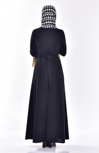 Black Hijab Dress 81482-01