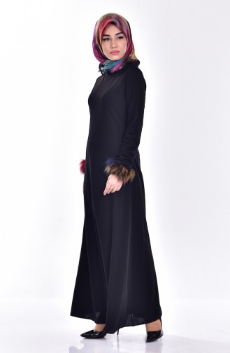 Black Hijab Dress 81487-04