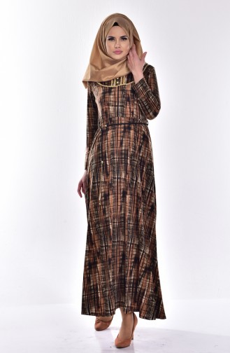 Tan Hijab Dress 7467-05