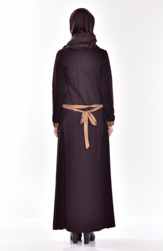 Brown Hijab Dress 7330-01