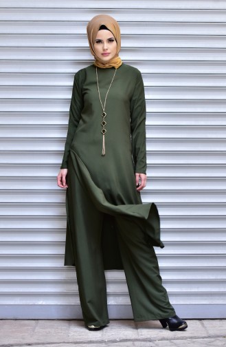 Ensemble Deux Pieces Tunique Pantalon 6011-08 Vert 6011-08