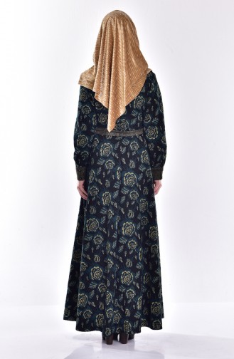 Green Hijab Dress 7553-02