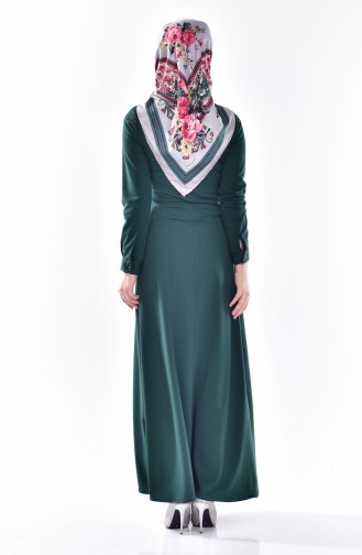 Tie Collar Dress 4417-07 Emerald Green 4417-07