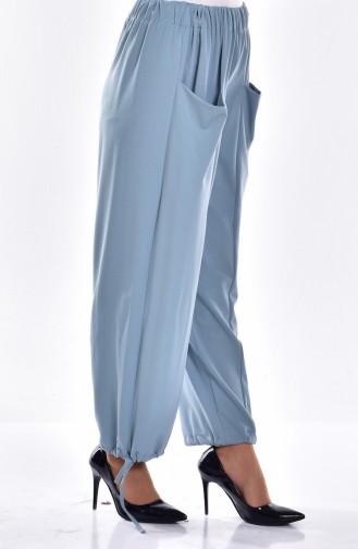 Pantalon Large avec Poches 0550A-01 Bleu Bébé 0550A-01