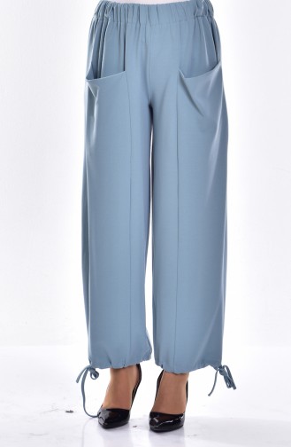 Pantalon Large avec Poches 0550A-01 Bleu Bébé 0550A-01