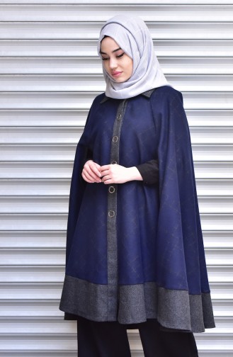 Navy Blue Poncho 5013-01