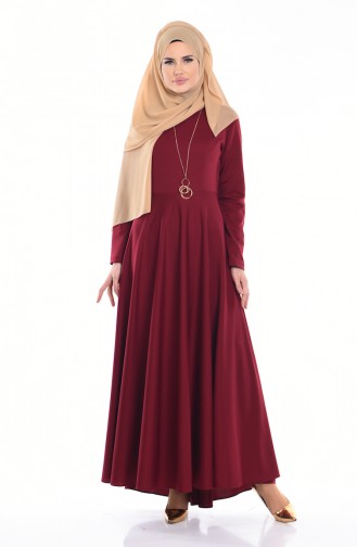 Plum Hijab Dress 3001-02