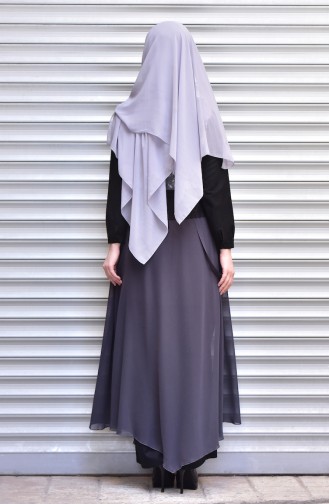Garnili Yelek 5007-01 Gri Beyaz