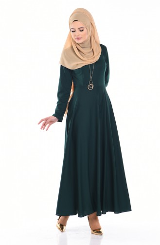 Emerald Green Hijab Dress 3001-03