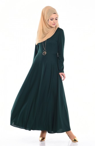 Emerald Green Hijab Dress 3001-03