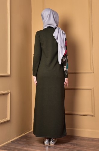 Dark Khaki Hijab Dress 2780-19