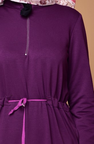 فستان بتصميم رياضي مزموم بحزام عند الخصر 1516-06