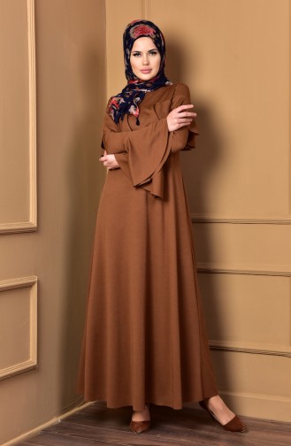 Tan Hijab Dress 4002-07