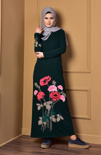 Emerald Green Hijab Dress 2780-18