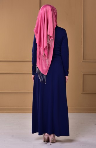Light Navy Blue Hijab Dress 4417-08