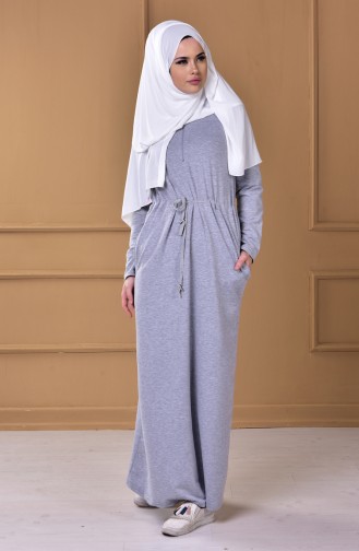 Gray Hijab Dress 1516-02
