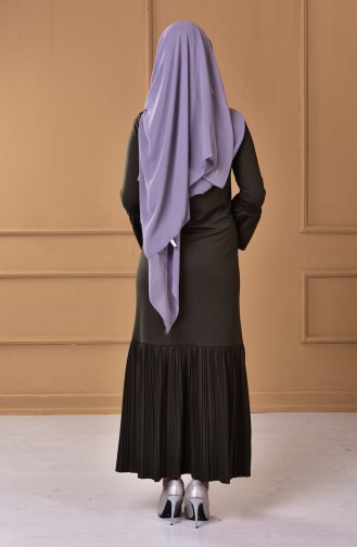 Khaki Hijab Dress 1633-02