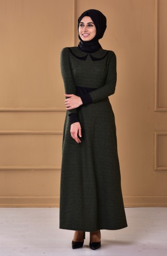 Khaki Hijab Dress 4450-04
