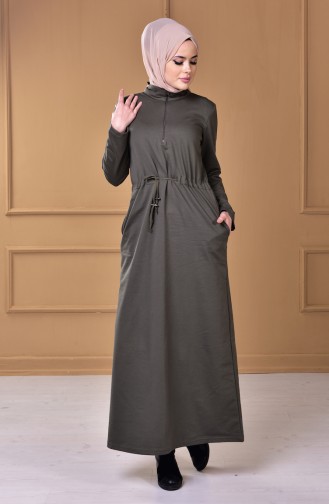 Khaki Hijab Dress 1516-08