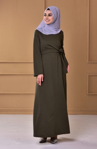 Khaki Hijab Dress 4071-01