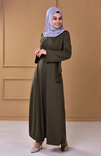 Khaki Hijab Dress 4071-01