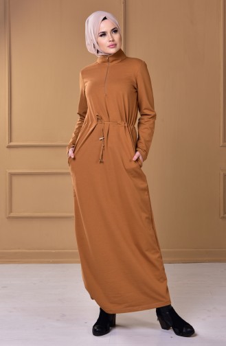 Mustard Hijab Dress 1516-09