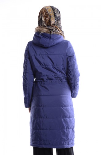 Manteau Matelassée avec Poches 6446-02 İndigo 6446-02