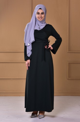 Dark Khaki Hijab Dress 4071-03