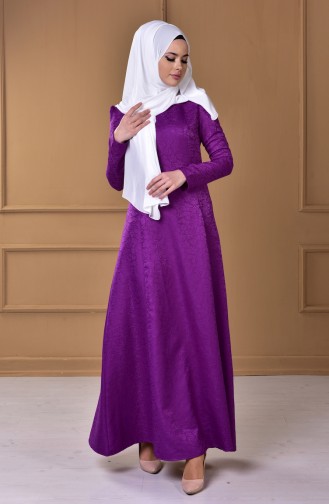 Purple Hijab Dress 7158-10