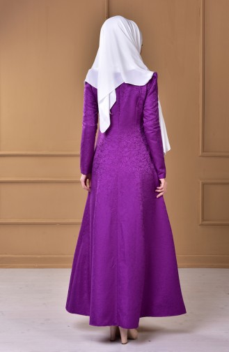 Purple Hijab Dress 7158-10