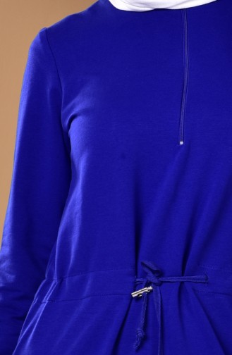 Robe Taille Plissée 1516-10 Bleu Roi 1516-10