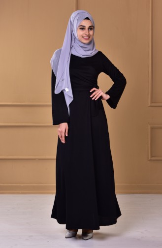 Black Hijab Dress 4071-06
