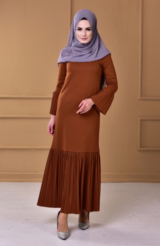 Tan Hijab Dress 1633-04