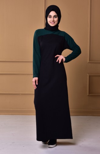 Emerald Green Hijab Dress 2859-03