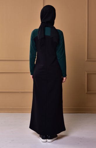 Emerald Green Hijab Dress 2859-03
