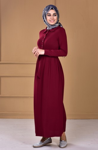 Claret Red Hijab Dress 2149-01