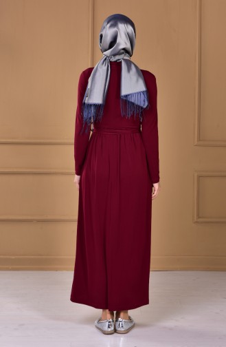 Claret Red Hijab Dress 2149-01