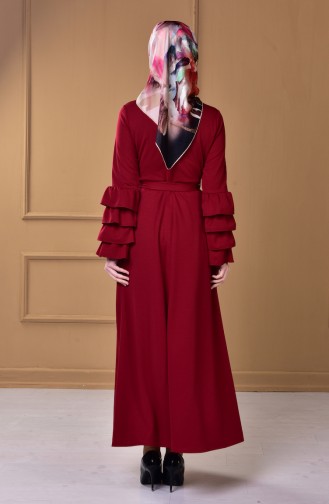Claret Red Hijab Dress 1002-06